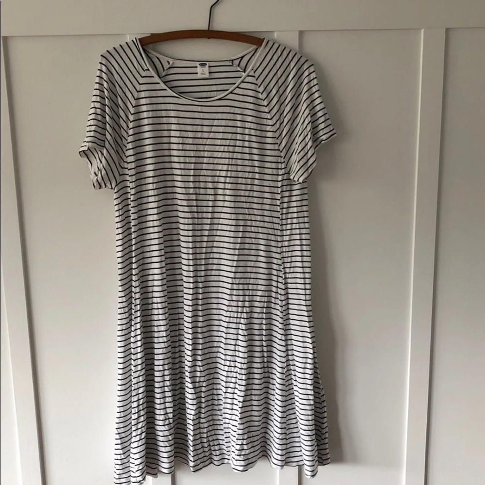 Striped swing t-shirt dress
